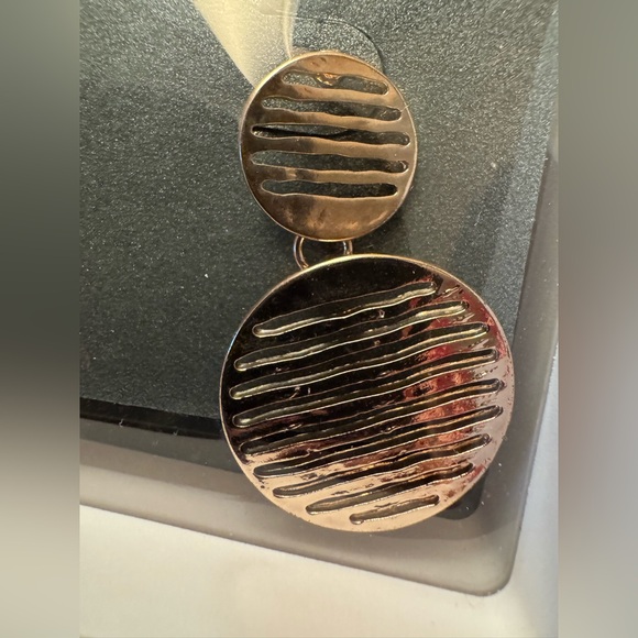 Massini Shiny Gold Tone Earrings - Picture 2 of 3